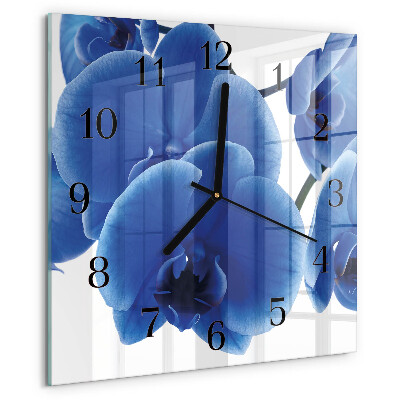 Wanduhr aus glas Orchidee