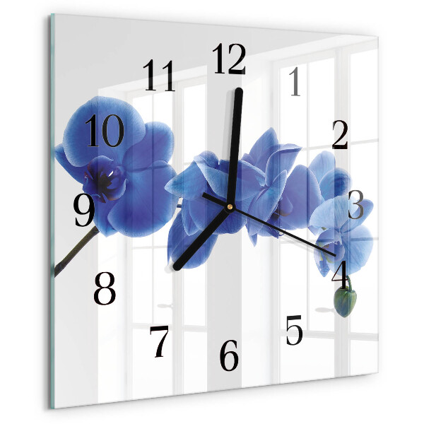 Wanduhr aus glas Orchidee