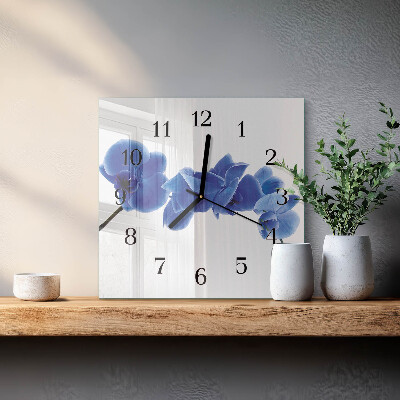 Wanduhr aus glas Orchidee