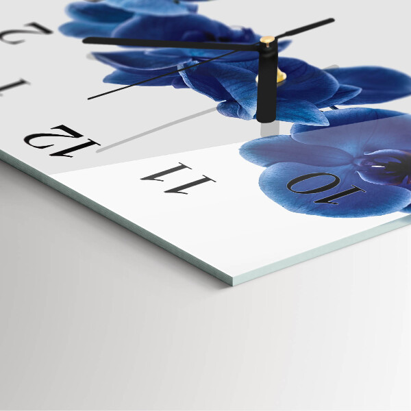 Wanduhr aus glas Orchidee