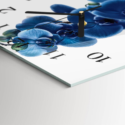 Wanduhr aus glas Orchidee