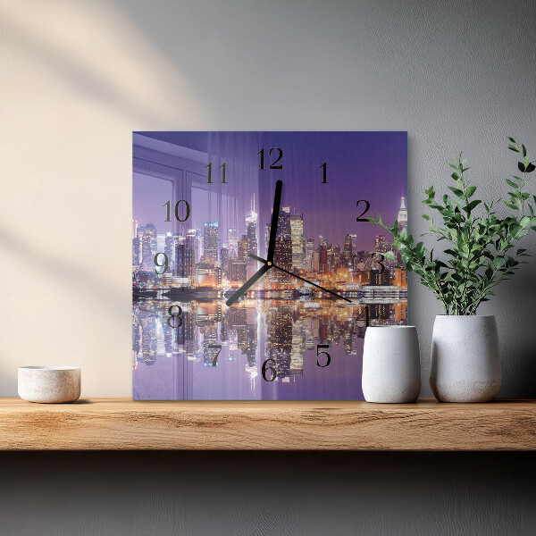 Wanduhr aus glas Stadt