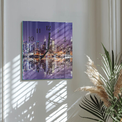 Wanduhr aus glas Stadt