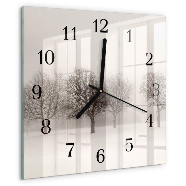 Wanduhr aus glas Winter
