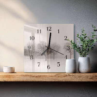 Wanduhr aus glas Winter