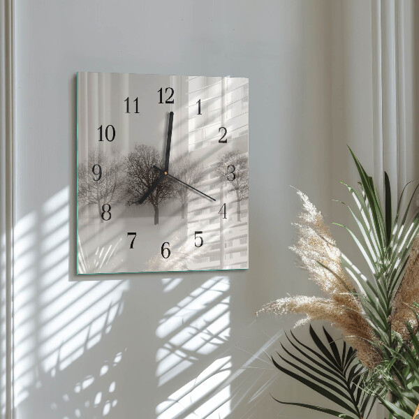 Wanduhr aus glas Winter