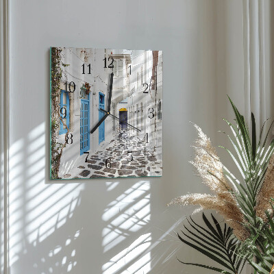 Wanduhr aus glas Santorini