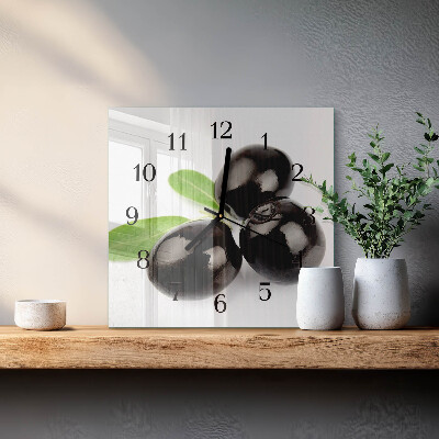Wanduhr aus glas Oliven