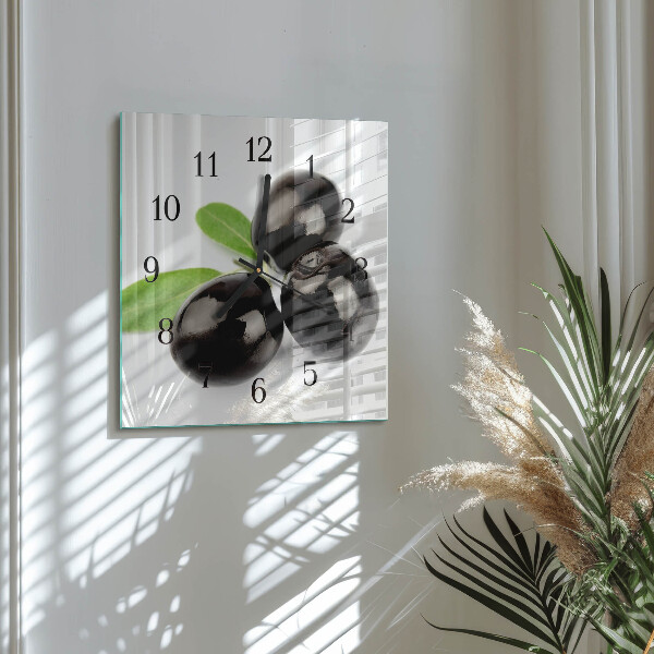 Wanduhr aus glas Oliven