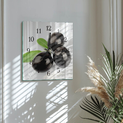 Wanduhr aus glas Oliven