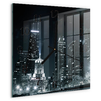 Wanduhr aus glas Stadt