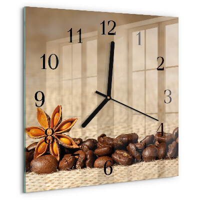 Wanduhr aus glas Kaffeebohnen