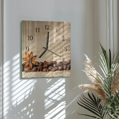 Wanduhr aus glas Kaffeebohnen