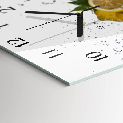 Wanduhr aus glas Zitronen
