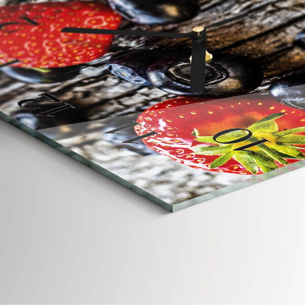 Wanduhr aus glas Blaubeeren