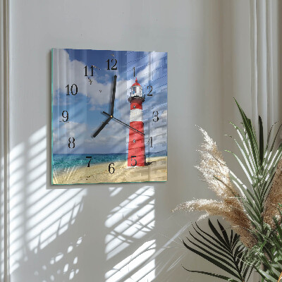Wanduhr aus glas Leuchtturm