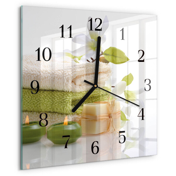 Wanduhr aus glas Spa-Seife