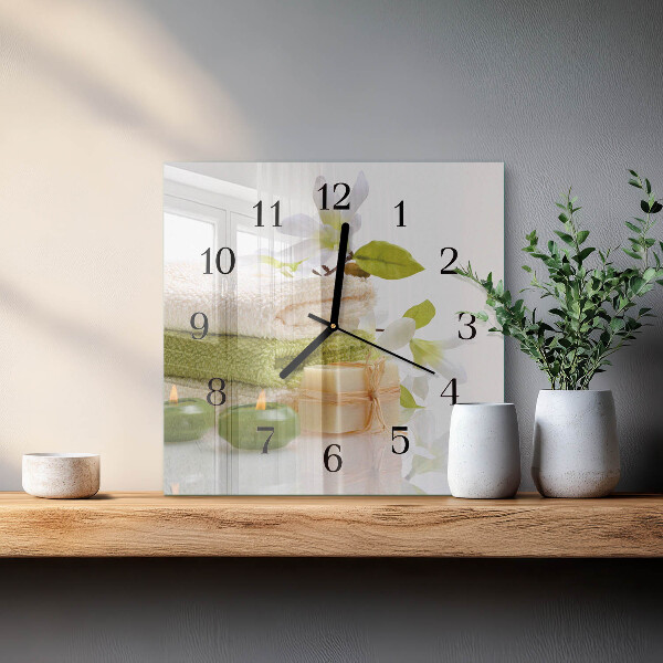 Wanduhr aus glas Spa-Seife