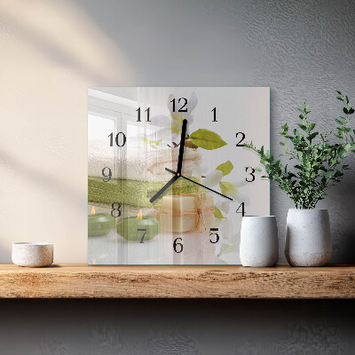 Wanduhr aus glas Spa-Seife