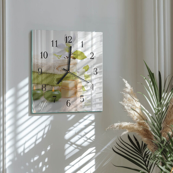 Wanduhr aus glas Spa-Seife