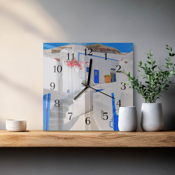 Wanduhr aus glas Santorini