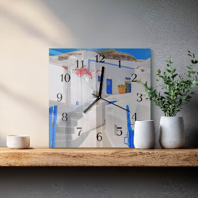 Wanduhr aus glas Santorini
