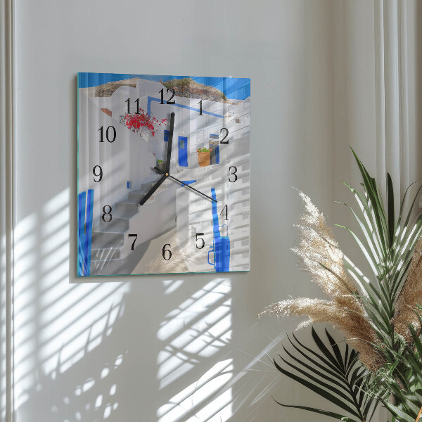 Wanduhr aus glas Santorini