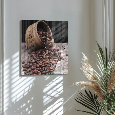 Wanduhr aus glas Kaffeebohnen