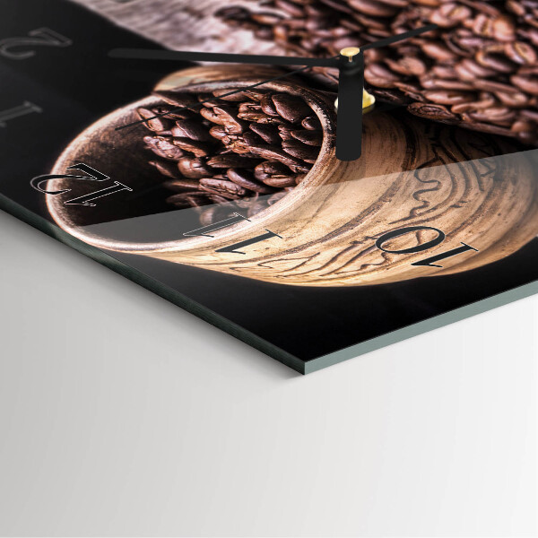 Wanduhr aus glas Kaffeebohnen