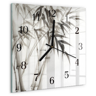 Wanduhr aus glas Bambus