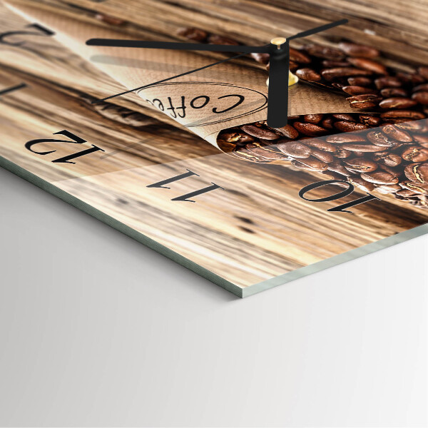Wanduhr aus glas Kaffeebohnen