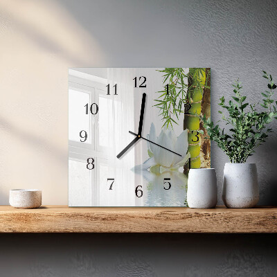 Wanduhr aus glas Bambus