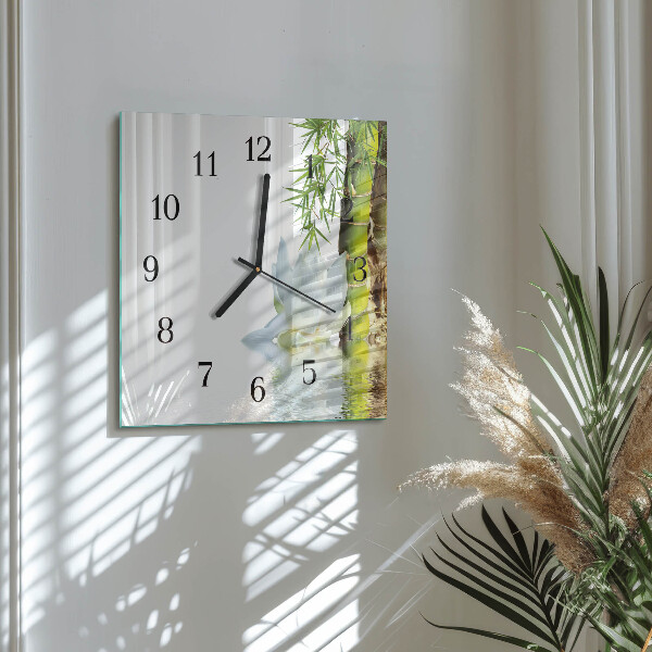 Wanduhr aus glas Bambus