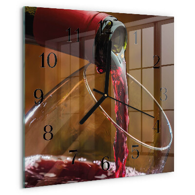 Wanduhr aus glas Wein