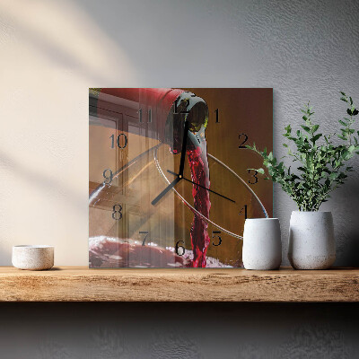 Wanduhr aus glas Wein