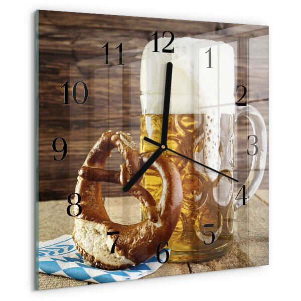 Wanduhr aus glas Bierbrezel
