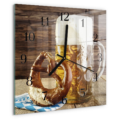 Wanduhr aus glas Bierbrezel