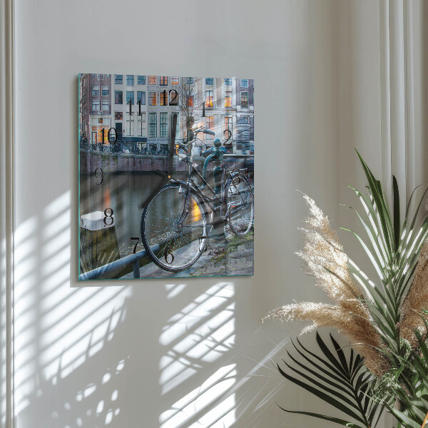 Wanduhr aus glas Fahrrad