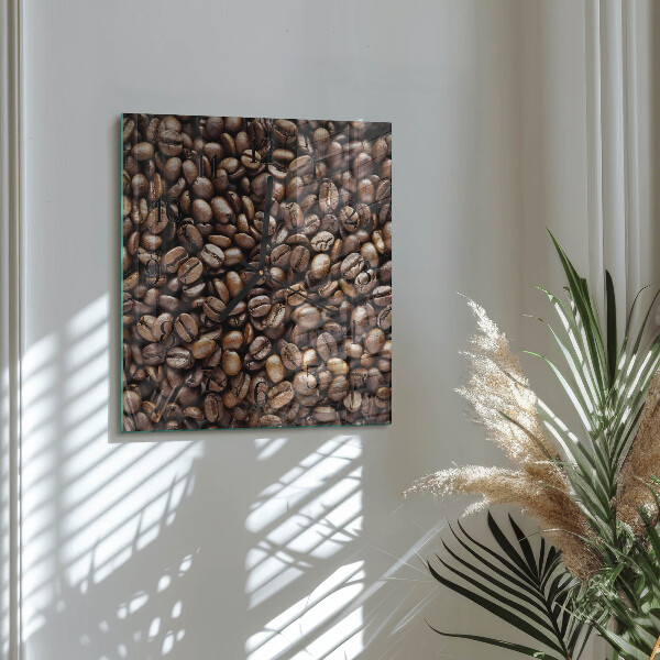 Wanduhr aus glas Kaffeebohnen