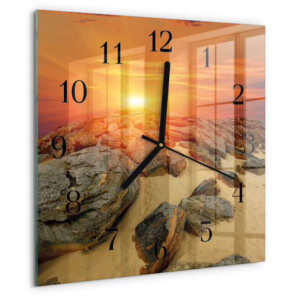 Wanduhr aus glas Sonnenuntergang