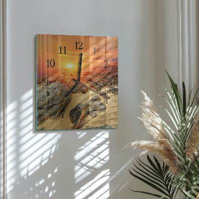 Wanduhr aus glas Sonnenuntergang