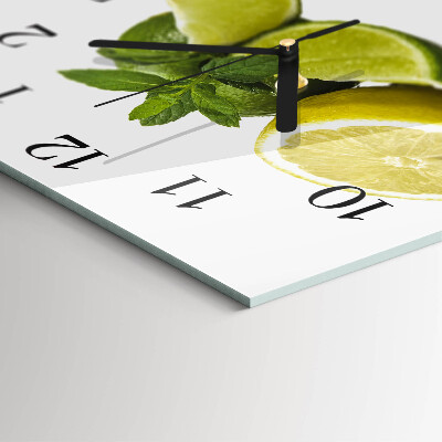 Wanduhr aus glas Zitronenminze