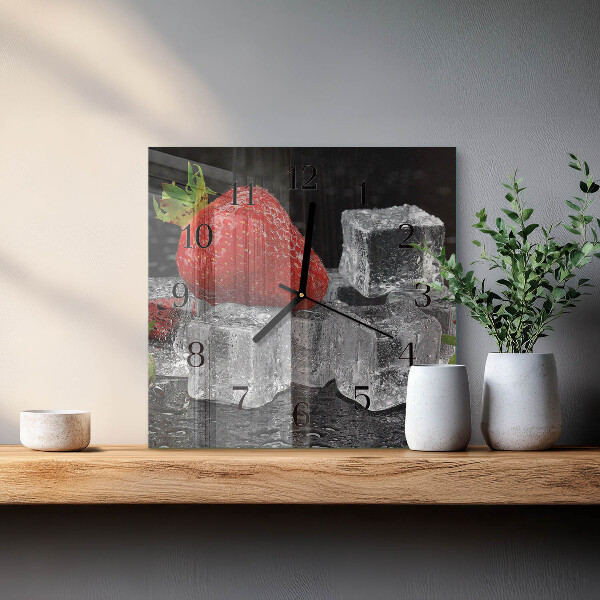 Wanduhr aus glas Erdbeereis