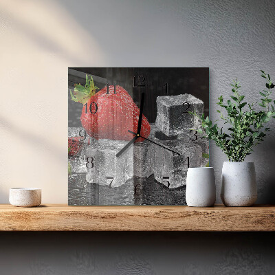 Wanduhr aus glas Erdbeereis