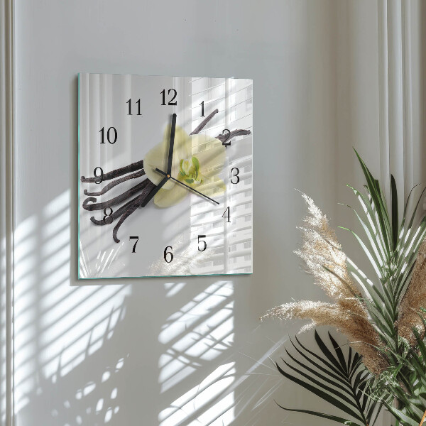 Wanduhr aus glas Vanille
