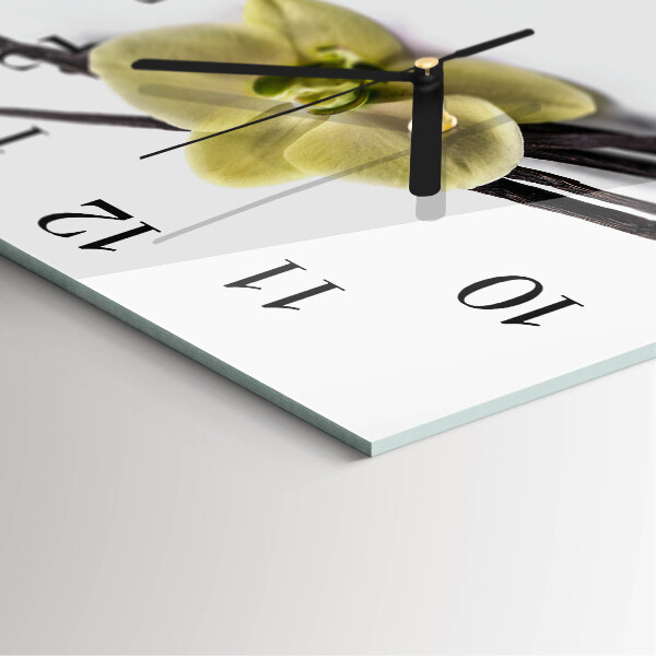 Wanduhr aus glas Vanille