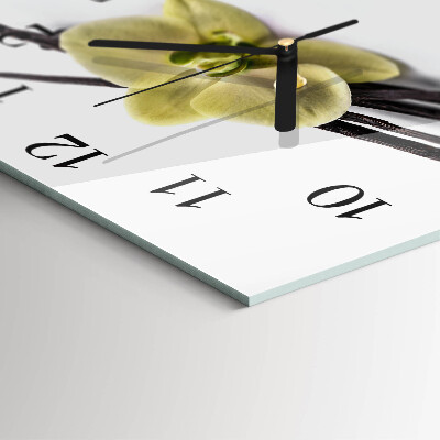Wanduhr aus glas Vanille