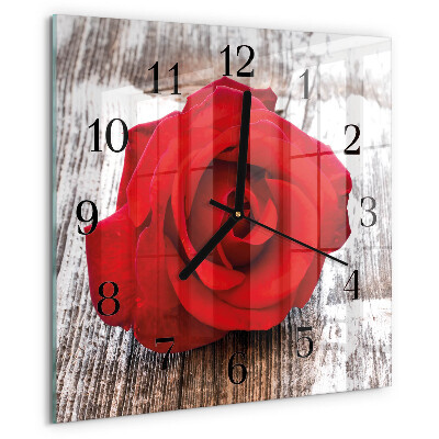 Wanduhr aus glas Rose