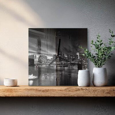 Wanduhr aus glas Stadt