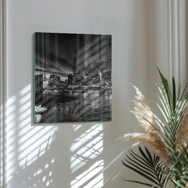 Wanduhr aus glas Stadt